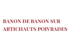 レシピ Banon de Banon sur artichauts poivrades