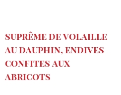 Recette Suprême de volaille au Dauphin, endives confites aux abricots