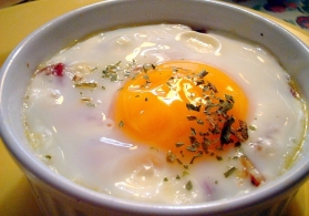 Recette Oeufs au plat au fromage Wensleydale