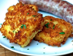 Receita St Nectaire en croquette de polente et filet de boeuf