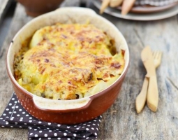 Recette  GRATIN D’OIGNONS DOUX AU LANGRES