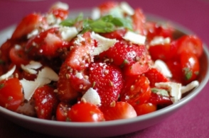 Receta Sainte-Maure-de-Touraine sur salade de tomates