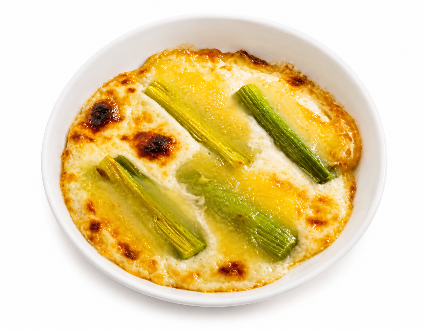 Brie de Meaux et poireaux en gratin