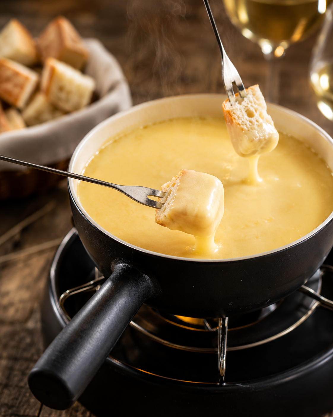 Fondue Romande – au Gruyère et Emmental