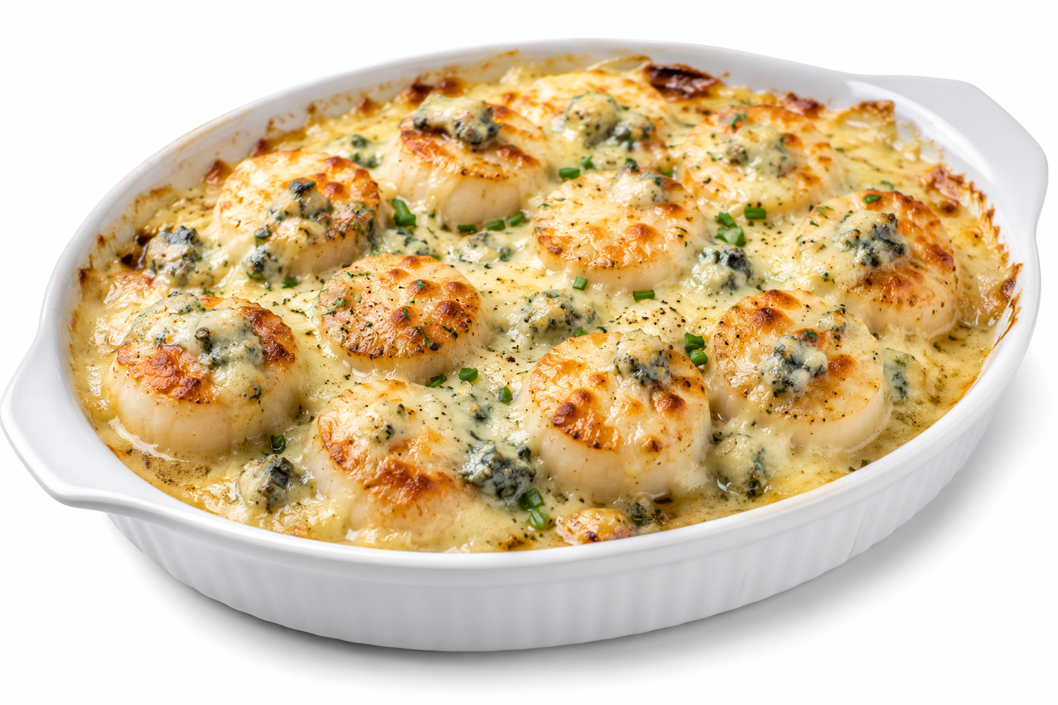 Gratin de pétoncles au Stilton