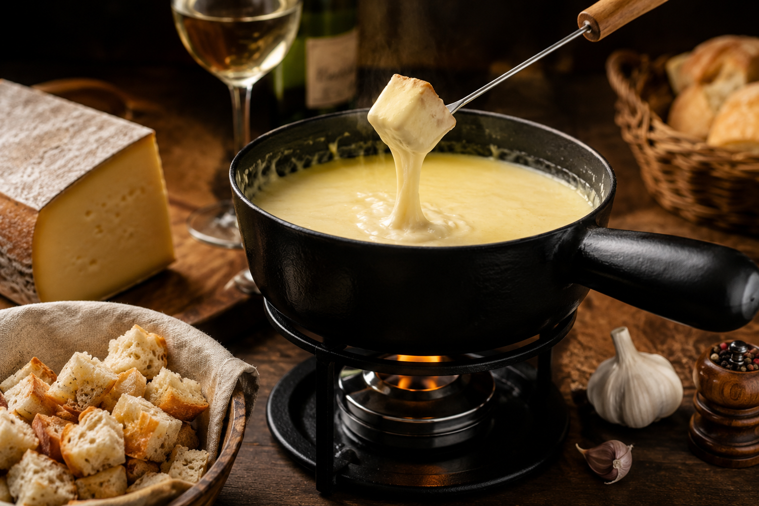 Tome des Bauges en fondue