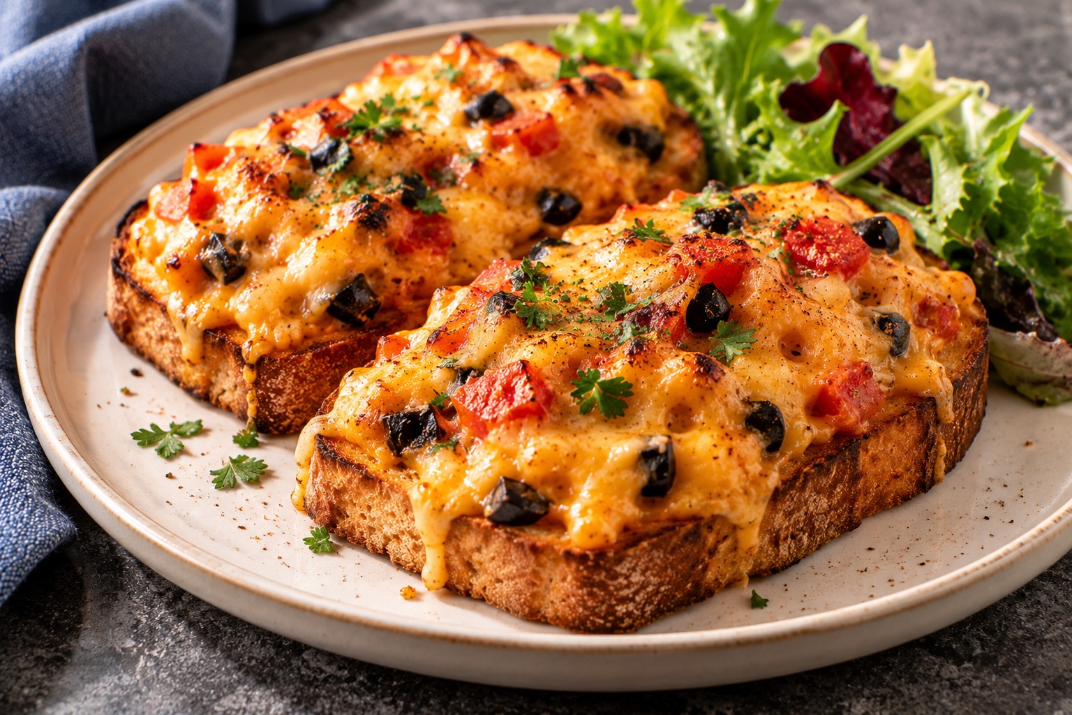 Rarebit fantaisie au Cheddar