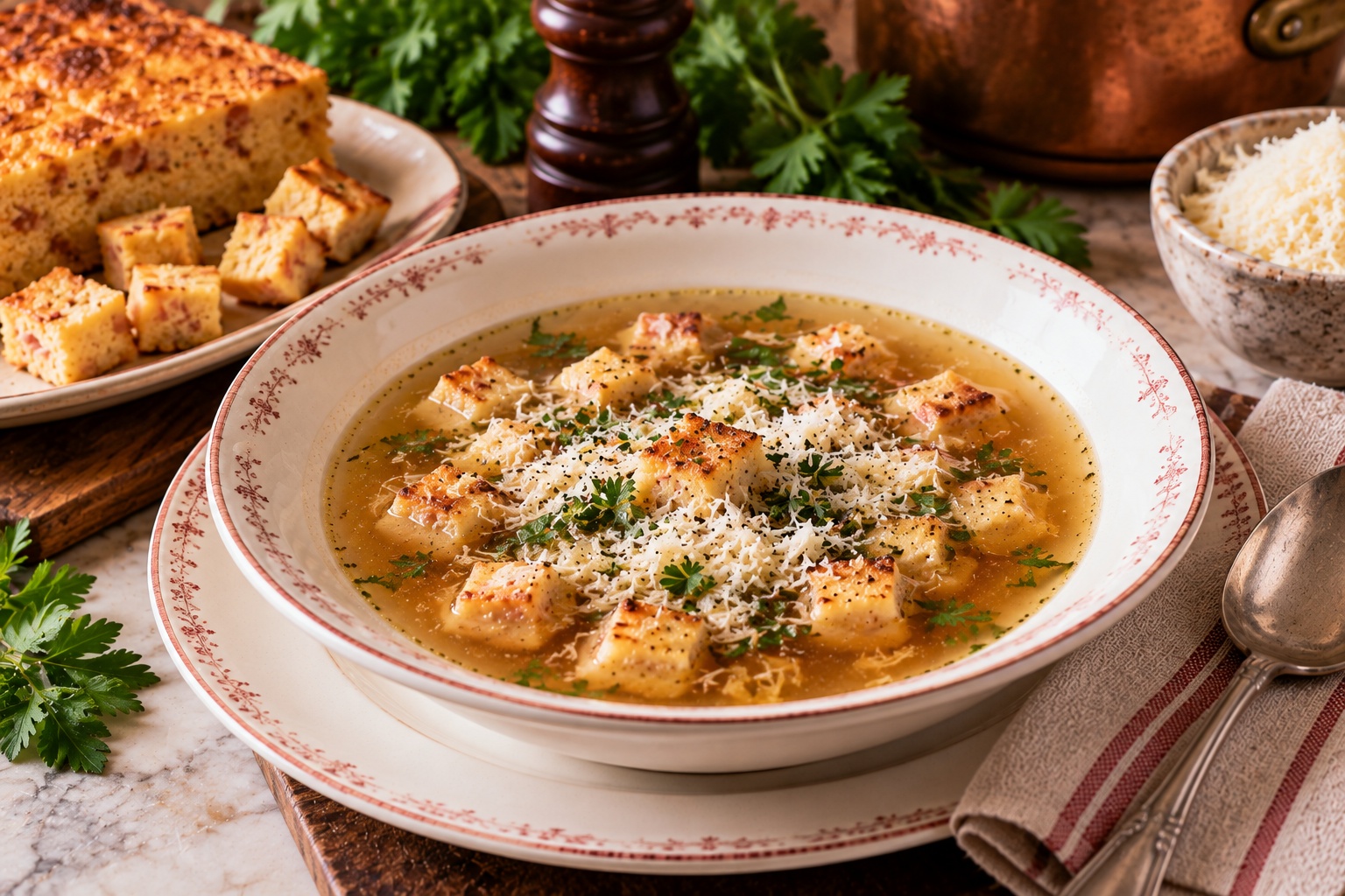 Soupe à la bolognaise et au Parmesan