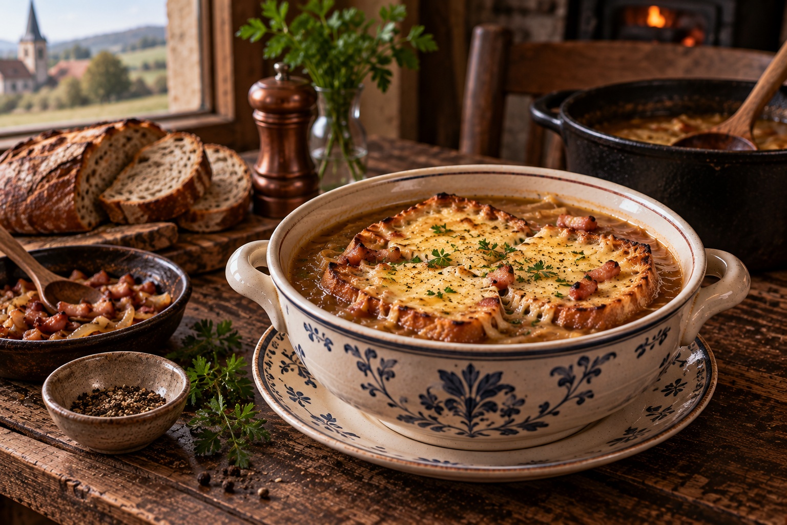 Soupe au lard et au Gruyère à la lorraine