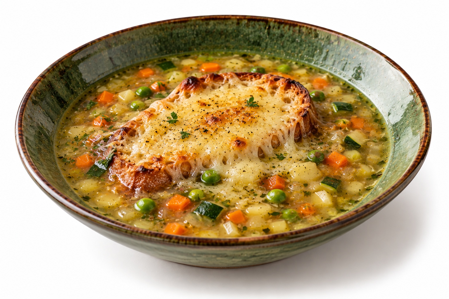 Soupe provençale printanière au Gruyère.