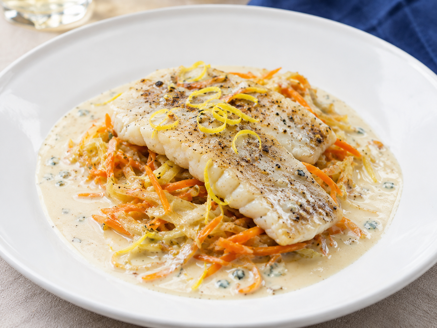 Saumon de fontaine poêlé, émincé d&rsquo;endives à la Fourme d&rsquo;Ambert – Recette fromage