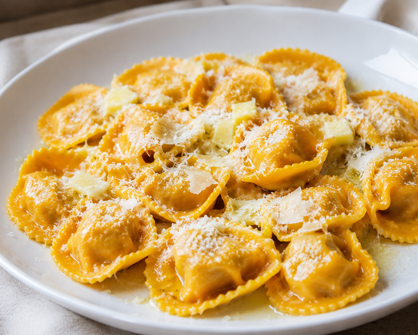 Tortellis de potiron au Parmesan râpé