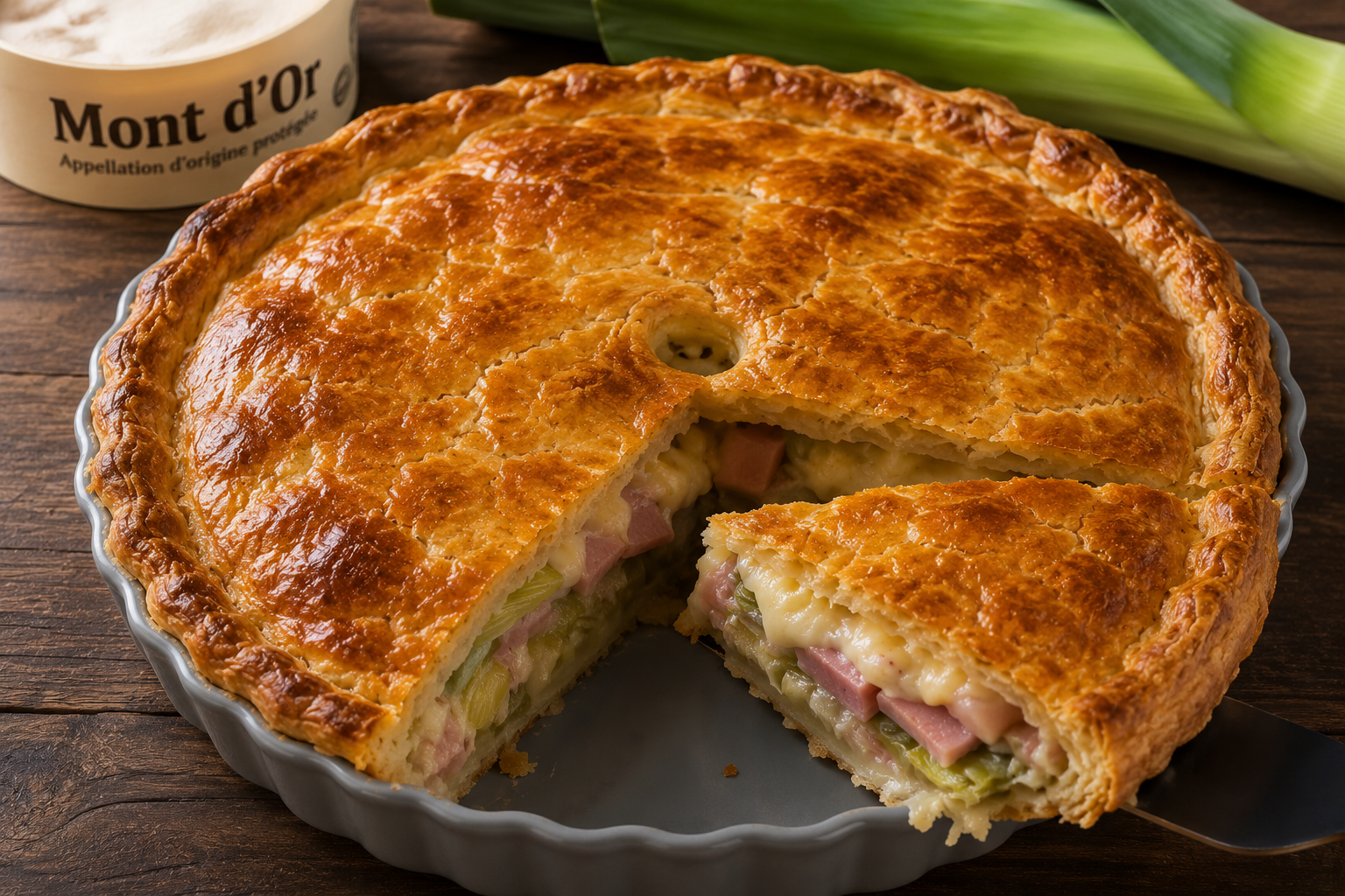 Tourte du Jura au Mont d&rsquo;Or et poireaux