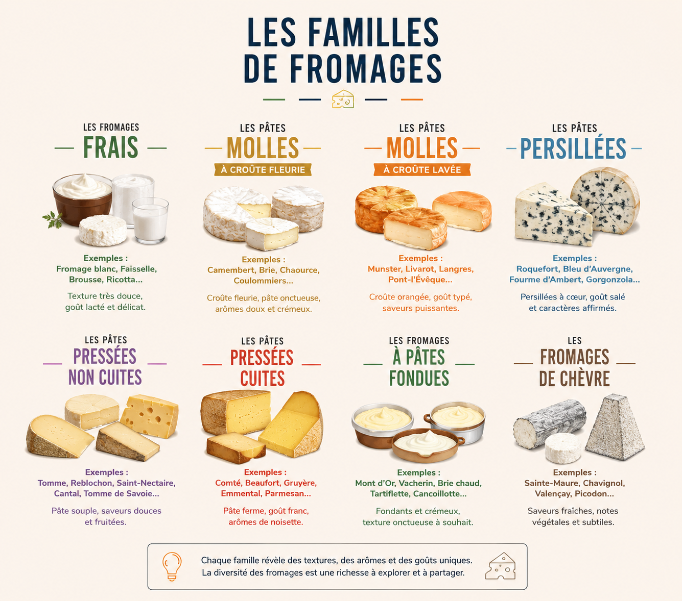 Reconnaître toutes les familles de fromages