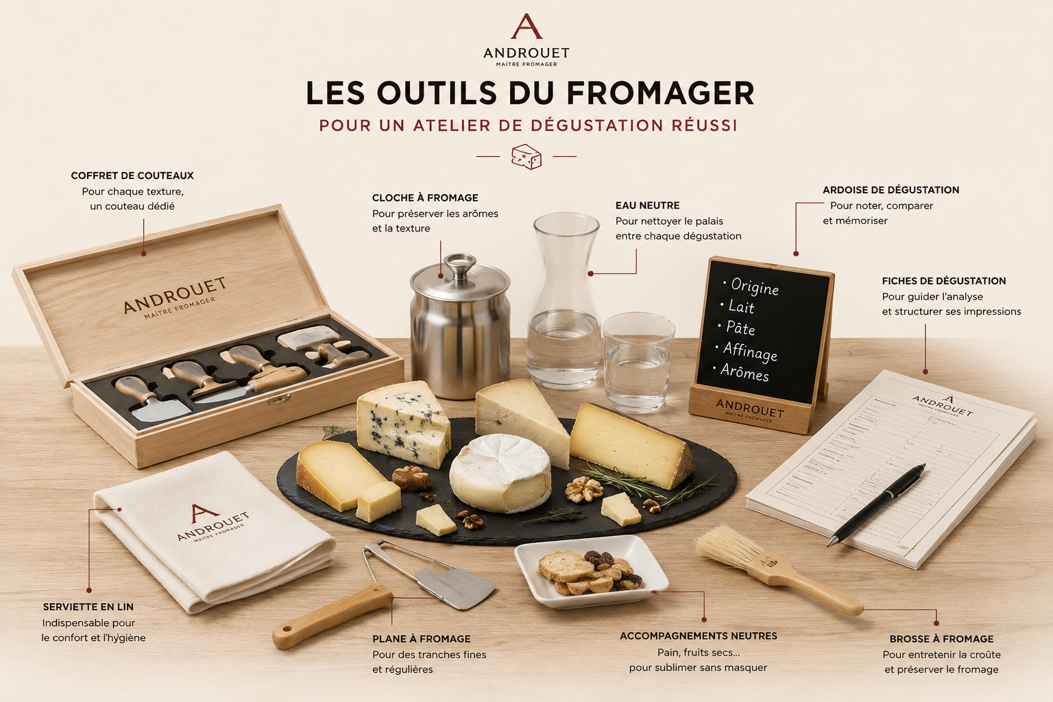 Le matériel utilisé pendant un atelier fromage : les outils des maîtres fromagers